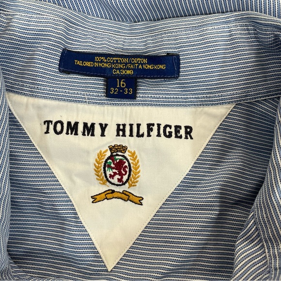Tommy Hilfiger Blue Stripe Button Down Shirt - Picture 3 of 8